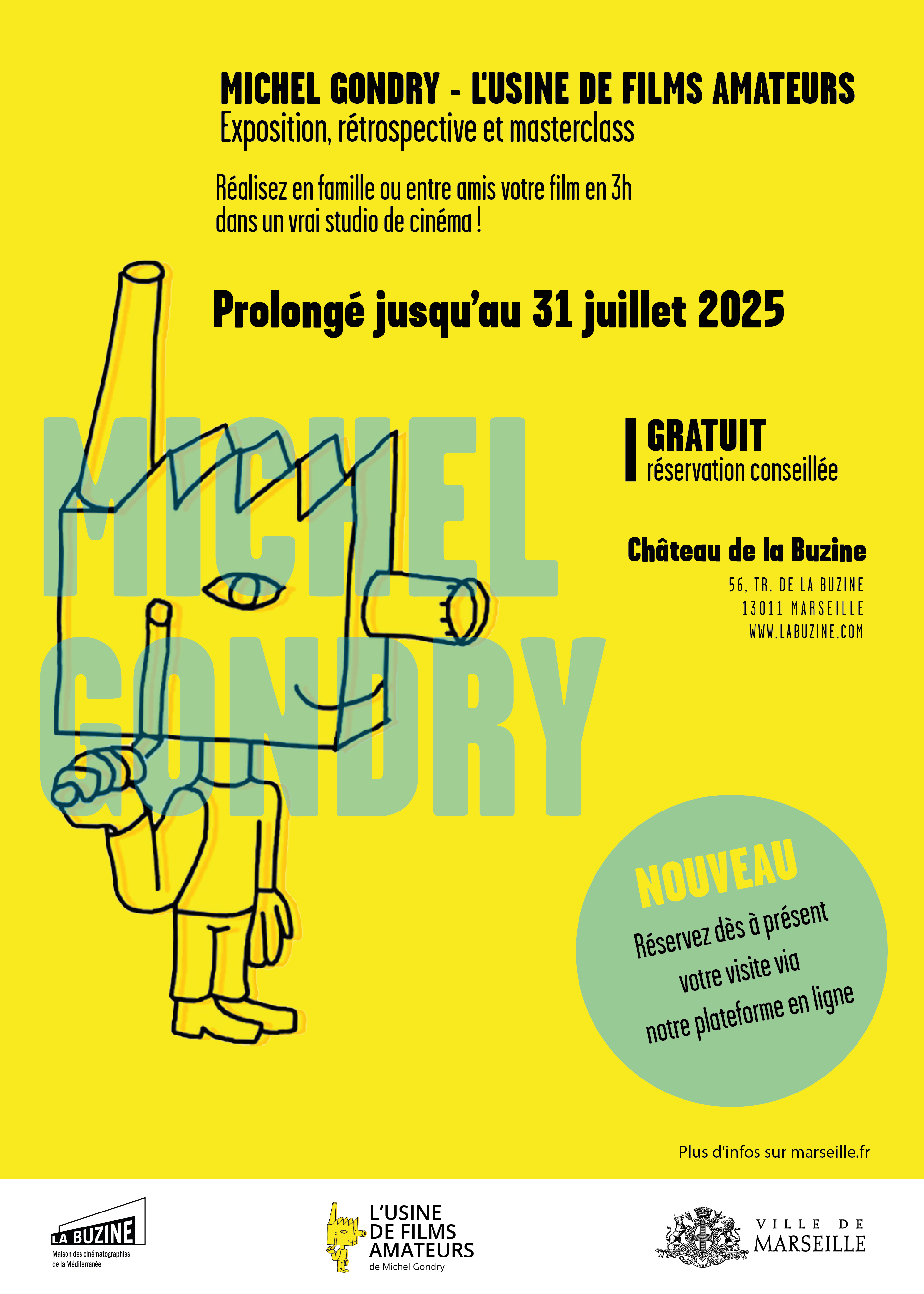 Affiche prolongation de l'Usine de Films Amateurs de Michel Gondry